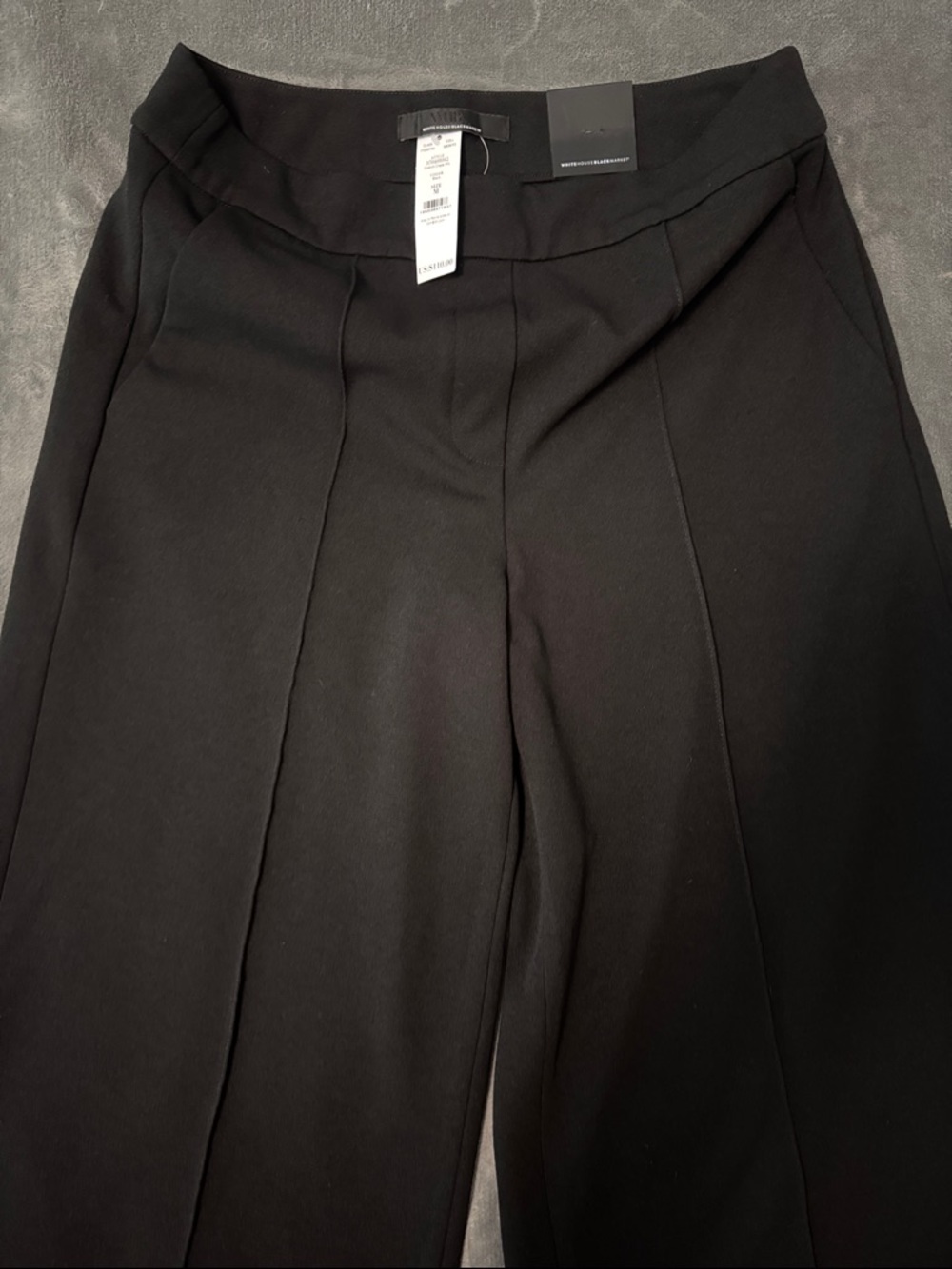 White House Black Market Black Ponte Front-Pleat Pull-On Pants